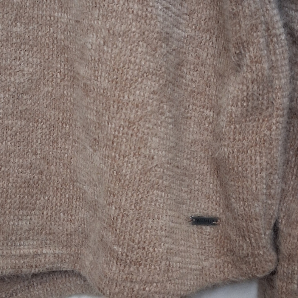 Hollister Two Tone Henley Sweater Top Medium Boxy Slouchy Fuzzy - Picture 4 of 11